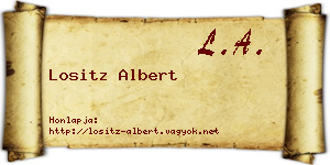 Lositz Albert névjegykártya